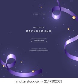 invitation background with color of very peri, which is 2022 trendy color. special day design for web page, printing, banner, event, promotion. lovely parth concept frame vector design of eps 10.