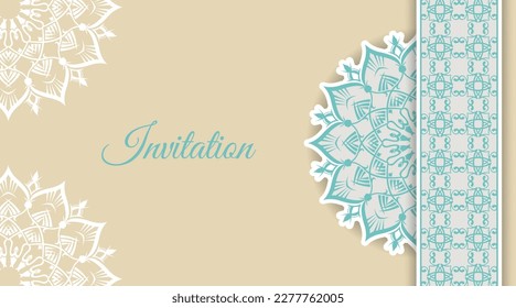 Invitation background, with mandala patterns and ornaments