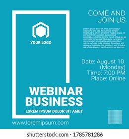 Invitation Banner To The Online Conference. Business Webinar Invitation Design. Announcement Poster Concept In Flat Style