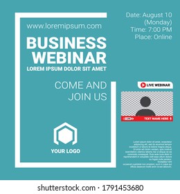 Invitation Banner To The Online Conference. Business Webinar Invitation Design. Announcement Poster Concept In Flat Style