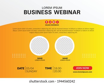  Invitation banner to the online conference. Business webinar invitation design.