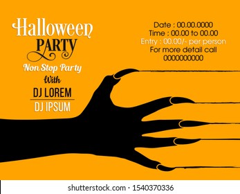 Invitation, banner or poster design of Halloween party .