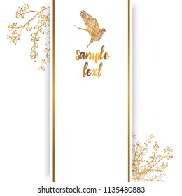 Invitation banner, spring flowers, watercolor floral design card  vector