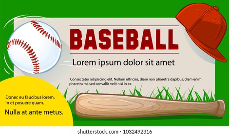 Invitation to the baseball game. Flyer or banner template. Vector.