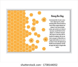 Vector de abejas de invitación. Cartel de la felicitación de cumpleaños de los niños por los antecedentes de los panelillos