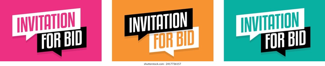 Invitation for bid on speech bubble