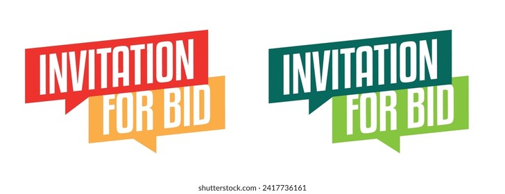 Invitation for bid on speech bubble