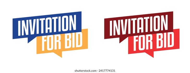 Invitation for bid on speech bubble