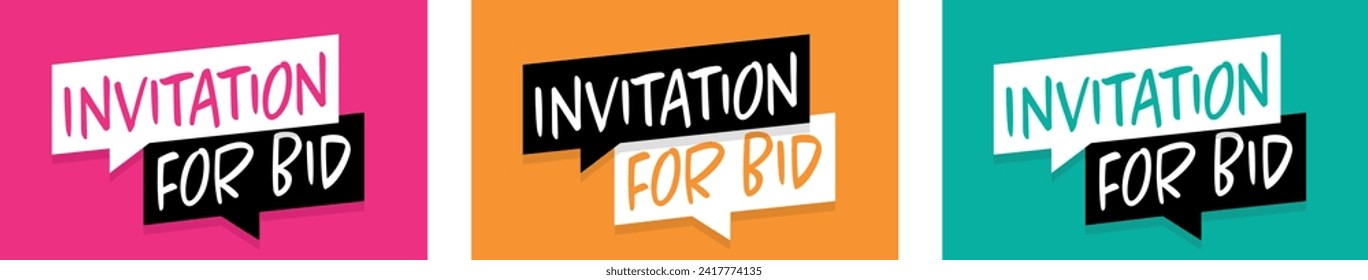 Invitation for bid on speech bubble