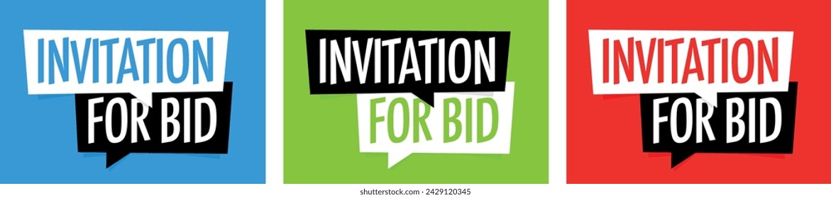 Invitation for bid on speech bubble