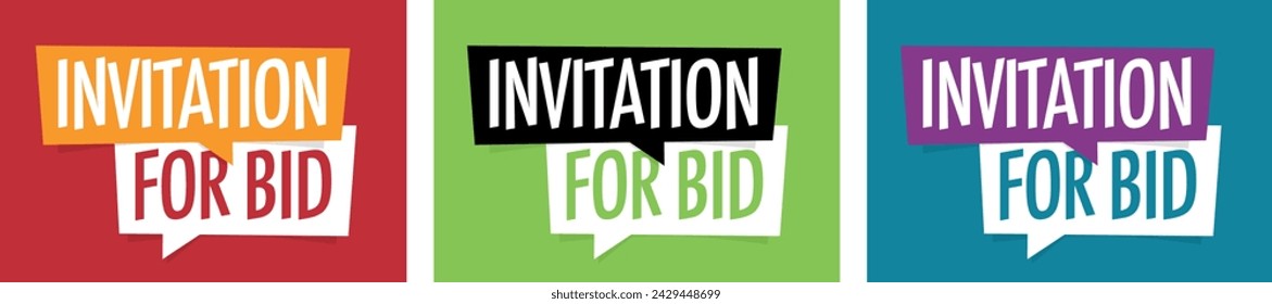 Invitation for bid on speech bubble