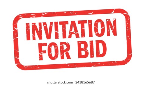 Invitation for bid, red stamp imprint