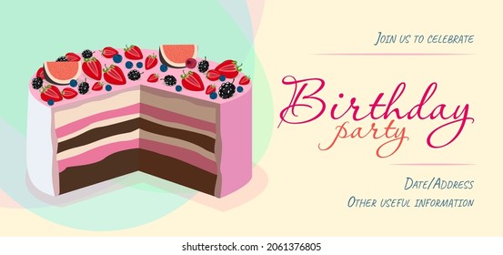 Invitation to the Birthday. Cake