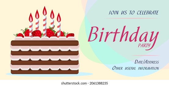 Invitation to the Birthday. Cake