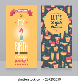 invitation for birthday party, vector illustration