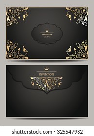 Invitation black and gold envelope