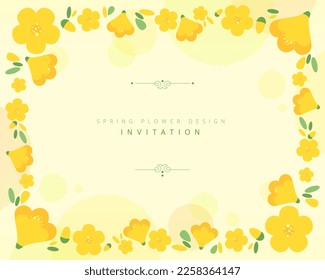 Invitation to the Bright Spring Flower Frame 
