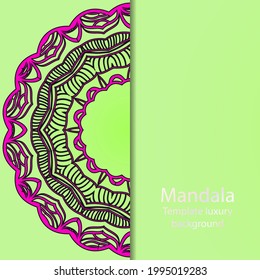 Invitation, business card or banner with mandala template. Round floral vector ornament. Lace. National pattern. vector illustration