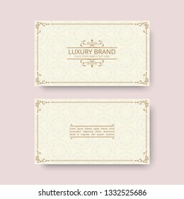 Invitation, business card or banner with text template. Round floral vector ornament. Lace. National pattern. Islam, Arabic, Indian, turkish, pakistan, chinese, ottoman motifs. - Vector 