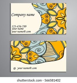 Invitation, business card or banner with text template. Round floral vector ornament. Lace. National pattern.  Islam, Arabic, Indian, turkish, pakistan, chinese, ottoman motifs.