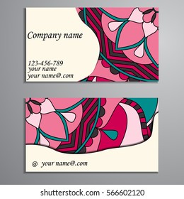 Invitation, business card or banner with text template. Round floral vector ornament. Lace. National pattern.  Islam, Arabic, Indian, turkish, pakistan, chinese, ottoman motifs.