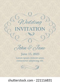 Invitation with calligraphy design elements in beige