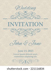 Invitation with calligraphy design elements in beige