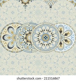 Invitation Card with abstract background of circles in retro colors 