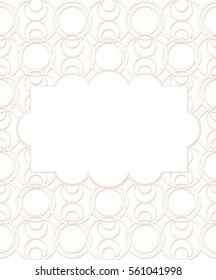 invitation card with abstract circles in a light beige color