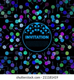 Invitation card with abstract elements. With place for your text.