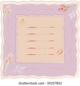 Invitation card with abstract floral elements