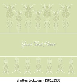 Invitation card. Abstract light green background with flowers. for invitation, backdrop, Wedding, card, brochure, banner, border, wallpaper. Vector eps10, illustration.