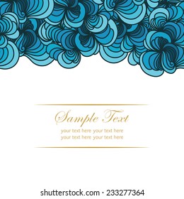 Invitation card with abstract ornament.Doodles elements on white background with place for text.It can be used for decorating of invitations, cards, covers.Vector illustration.