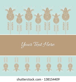 Invitation card. Abstract pale turquoise background with flowers. for invitation, backdrop, Wedding, card, brochure, banner, border, wallpaper. Vector eps10, illustration.