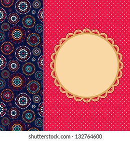 Invitation Card with Abstract Pattern Decoration Part. Vector Background