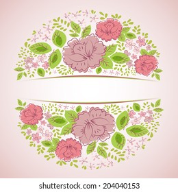 Invitation or  card with abstract rose background.