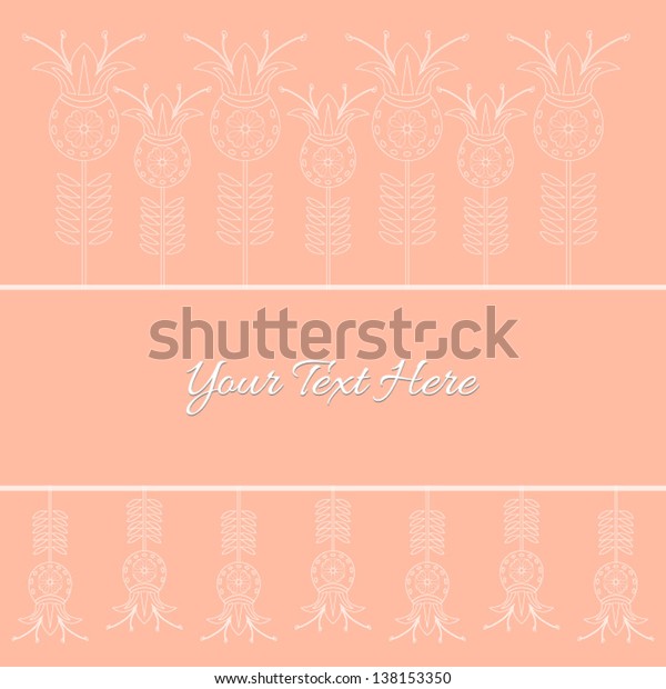 Invitation card. Abstract\
salmon background with flowers. for invitation, backdrop, Wedding,\
card, brochure, banner, border, wallpaper. Vector eps10,\
illustration. 