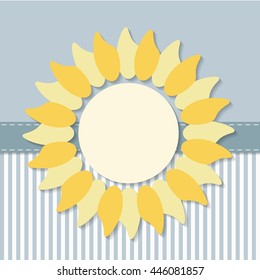 Invitation Card With Abstract Sun And Stripes