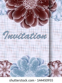 invitation card, abstract vector flower background