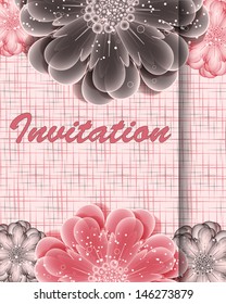 invitation card, abstract vector flower background