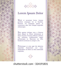 Invitation card with arabesque decor - geometric girih pattern