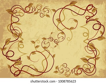 Invitation card  in art nouveau style, vector illustration