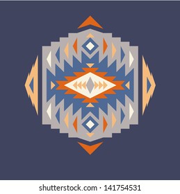 Invitation card with aztec design on dark background
