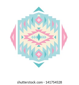 Invitation card with aztec design in pastel tints