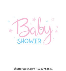 Invitation card for a Baby shower Calligraphy lettering on a white background. Vector, illustration