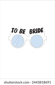 Invitation card for a bachelorette party, glasses with the inscription to be bride on a white background.