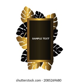 invitation card backdrop Luxury golden leaves icons ornament