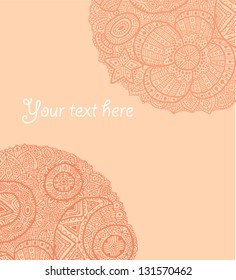 Invitation card background with lace ornament. Template frame design for card