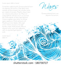 Invitation card background template with water waves