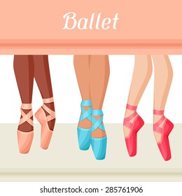 Invitation card to ballet dance show with pointe.